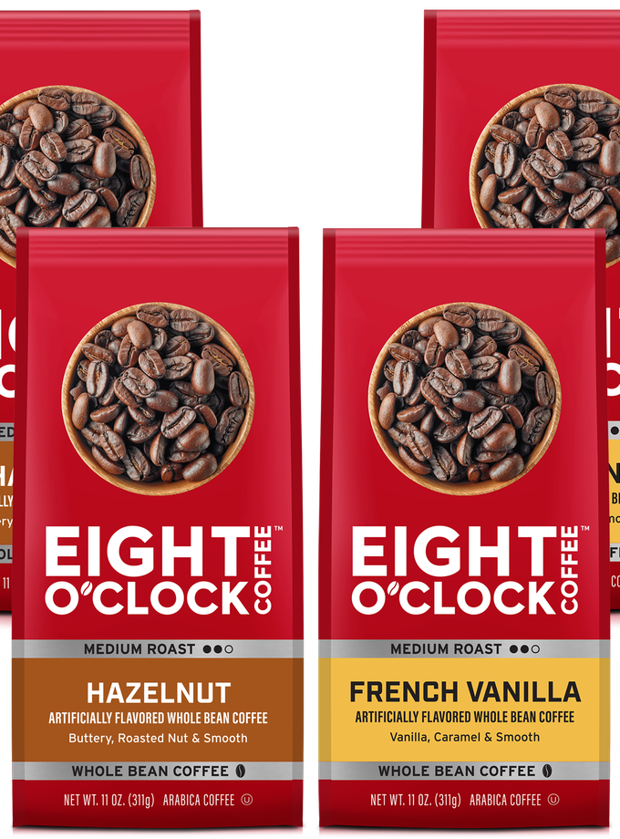 Eight O'Clock Whole Bean Flavored Favorites Variety 4-Pack Free shipping